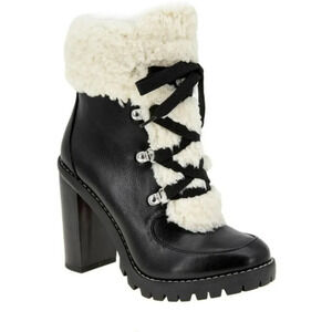 BCBGeneration NWOB Whimsigoth Paloma Leather/Shearling Lug Sole Platform Boots 8